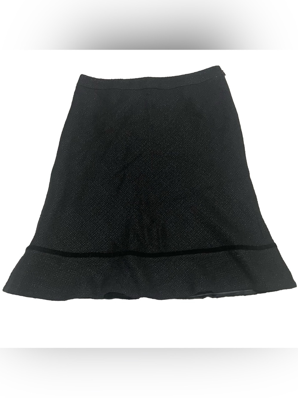 GAP Black Textured A-Line Skirt with Flounced Hem